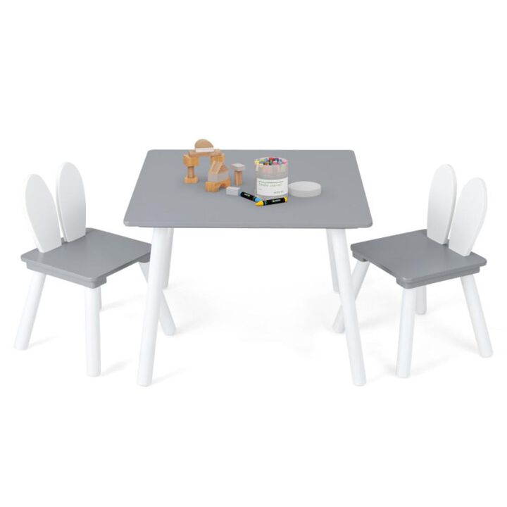 Hivvago 3 Pieces Kids Table and Chairs Set for Arts Crafts Snack Time