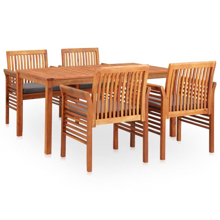 vidaXL 5 Piece Outdoor Dining Set with Cushions Solid Acacia Wood