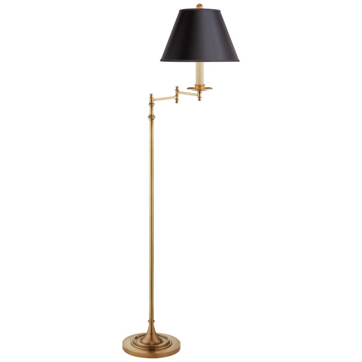 Dorchester Swing Arm Floor Lamp with Silk Shade