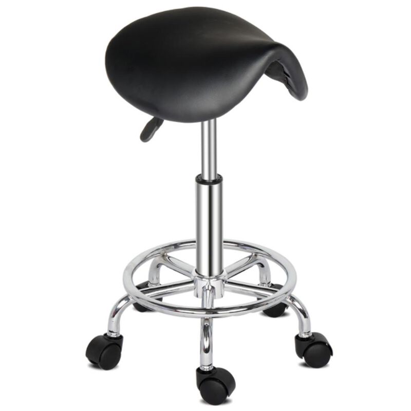 Saddle Stool Swivel Bar Stool with Unique Ha Ha Feet Design for Kitchen & Bar
