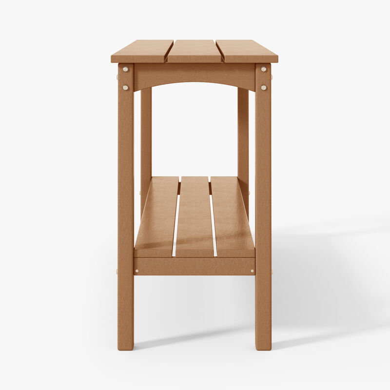 WestinTrends 55" Outdoor Patio HDPE Adirondack 2-Tier Shelf Console Table