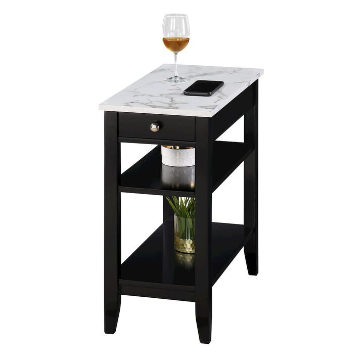 Convenience Concepts American Heritage 1 Drawer Chairside End Table with Shelves