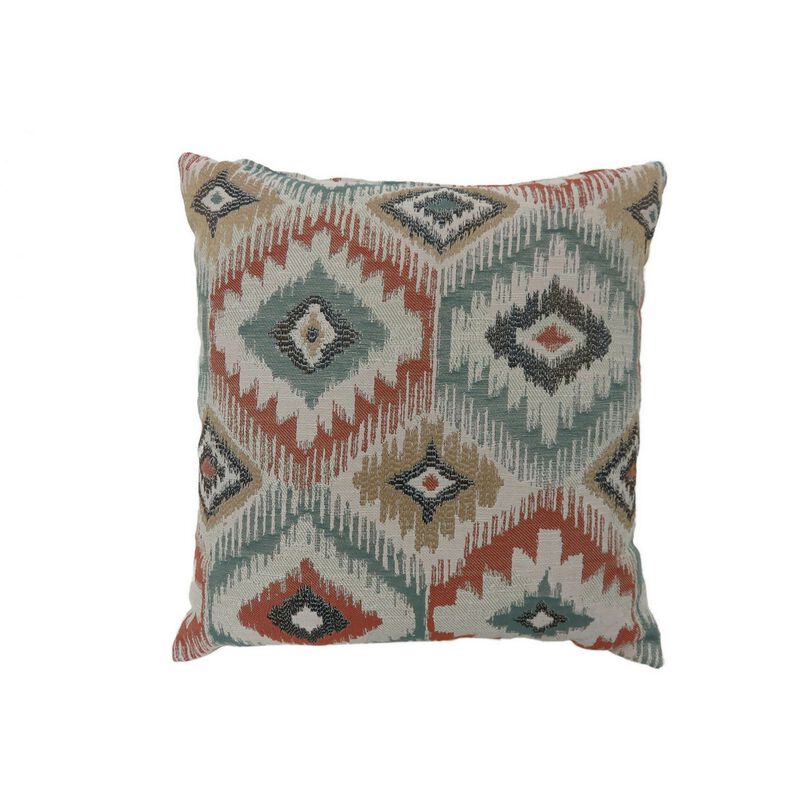 Contemporary Style Diamond Patterned Set of 2 Throw Pillows, Multicolor-Benzara