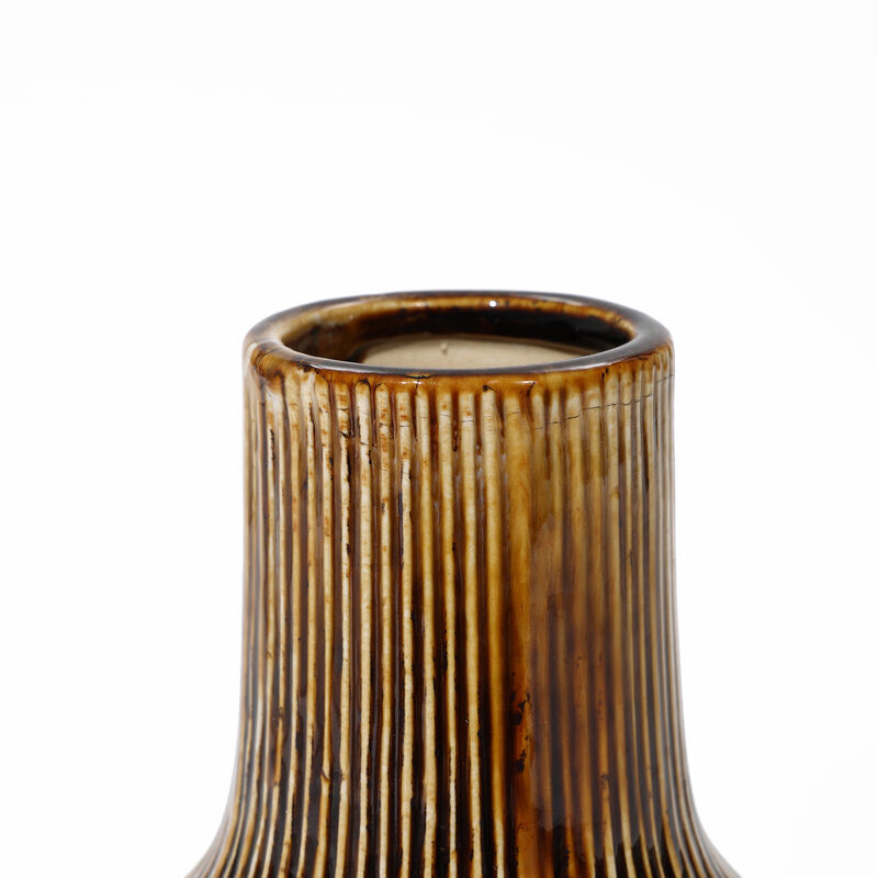 LuxenHome Earth Tones Ombre Stoneware Vase