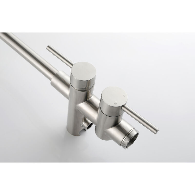 Mount Bathtub Faucet Freestanding Tub Filler Brushed Nickel Standing High Flow Shower Faucets
