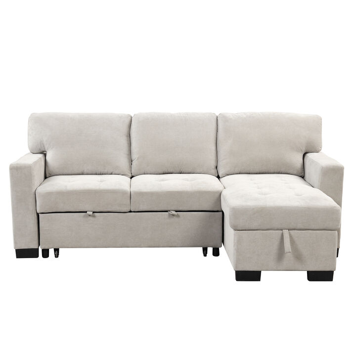 Merax Modern Chaise Lounge Sectional Sofa with Storage
