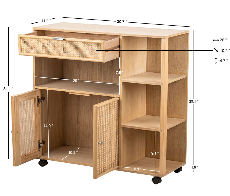 Solid Wood Serving Cart
