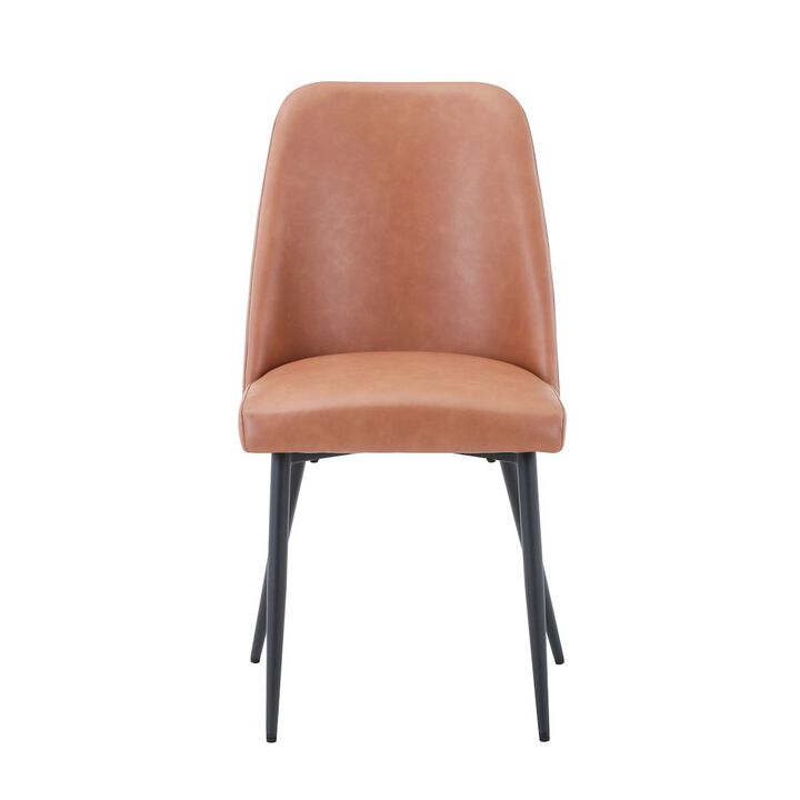 Jofran Maddox Mid-Century Modern Faux Leather Upholstered Dining Chair (Set of 2)