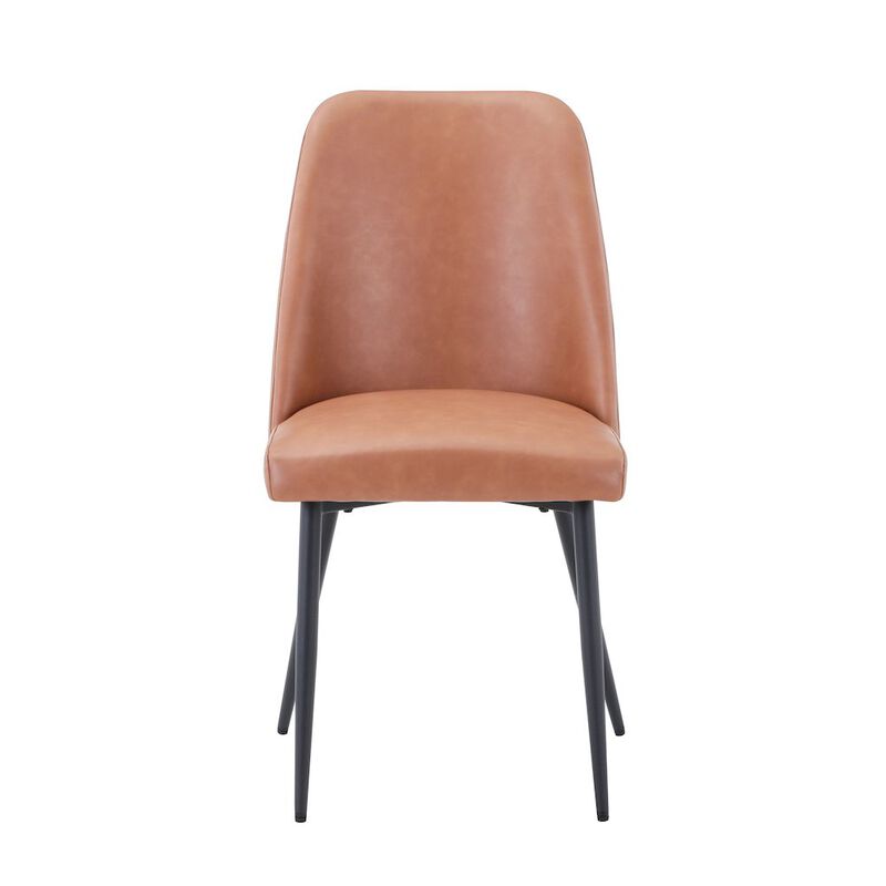 Jofran Maddox Mid-Century Modern Faux Leather Upholstered Dining Chair (Set of 2)