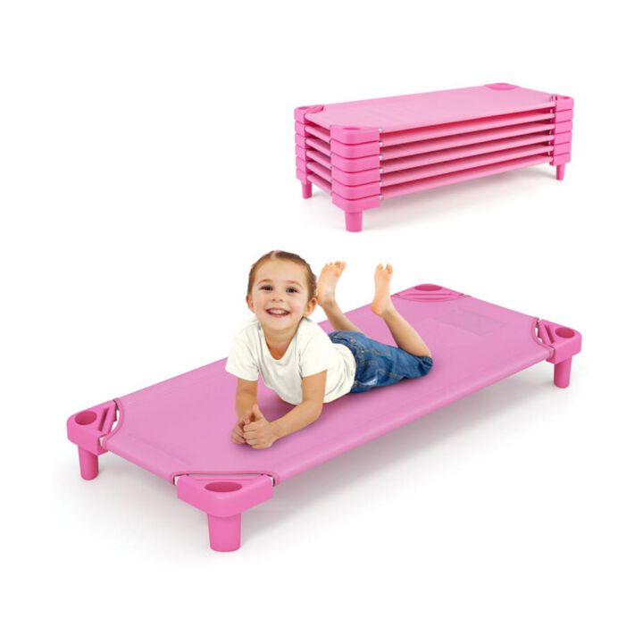 Hivvago Kids Stackable Daycare Cot Pack of 6 with Detachable Oxford Cloth