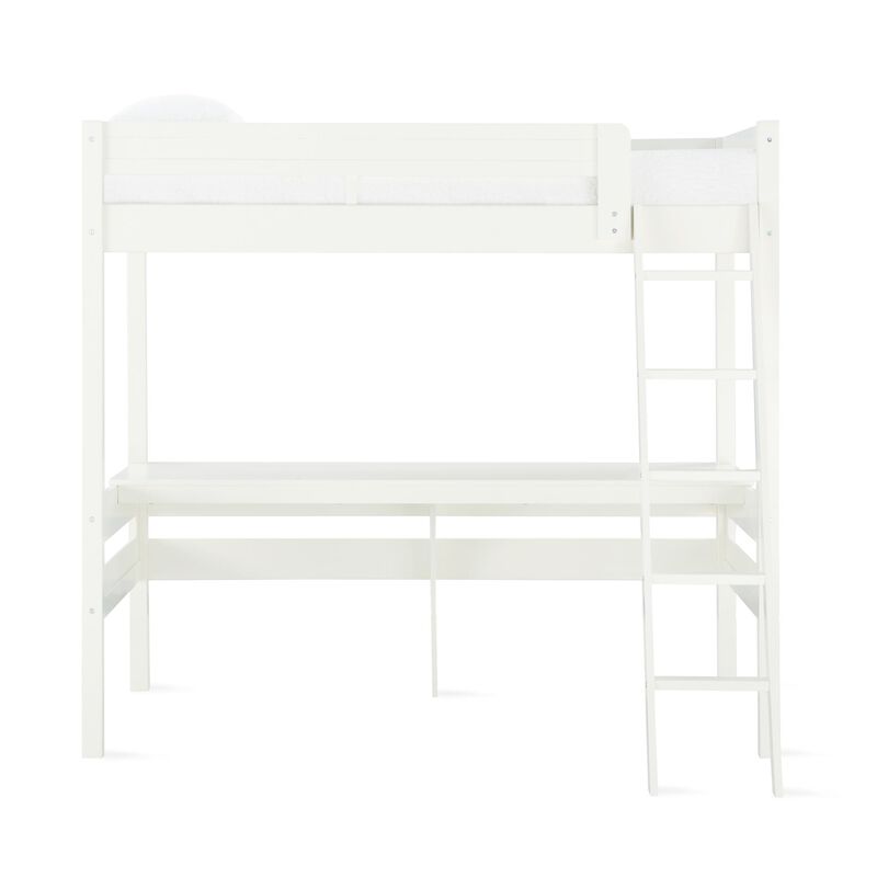 DHP Mountain View Loft Bed with Desk, White