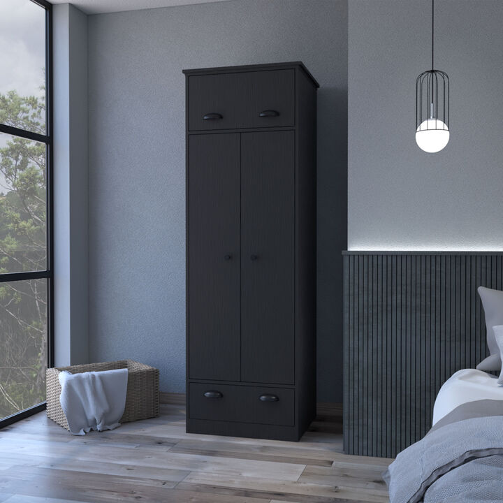 Lakewood Double Door And 1-Drawer Armoire Black