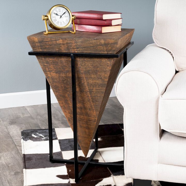 Butler Specialty Company Gulnaria Wood & Metal Side Table, Dark Brown