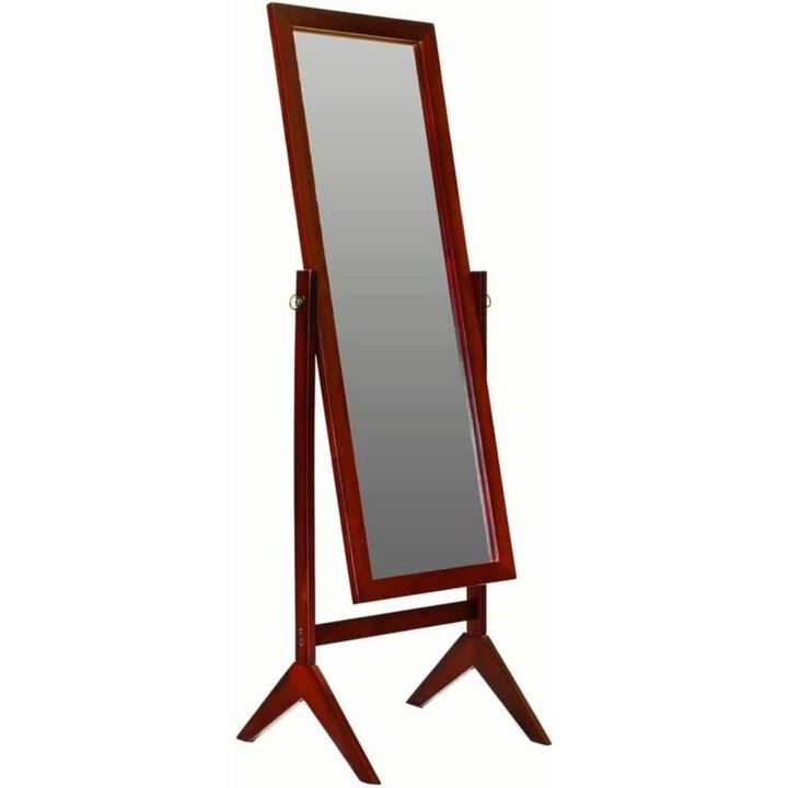 Hivvago Modern Full Length Freestanding Bedroom Floor Cheval Mirror in Cherry