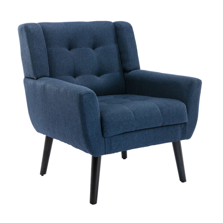 Modern Soft Linen Material Ergonomics Accent Chair Living Room Chair Bedroom Chair Home Chair