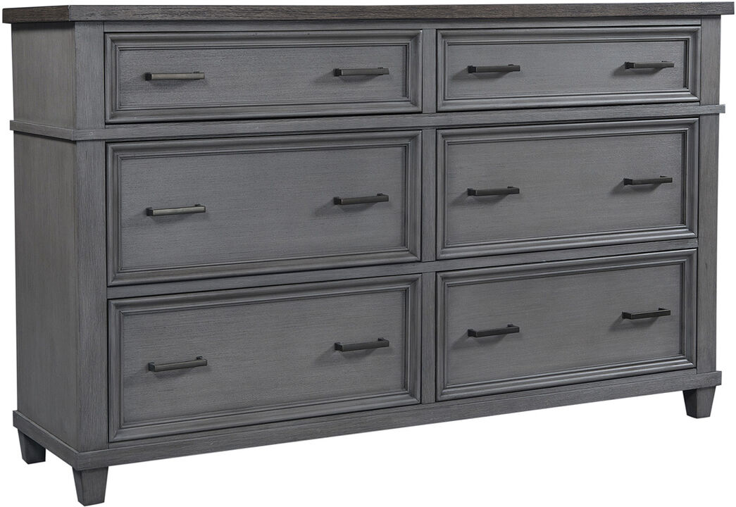 Caraway Slate 6 Drawer Dresser