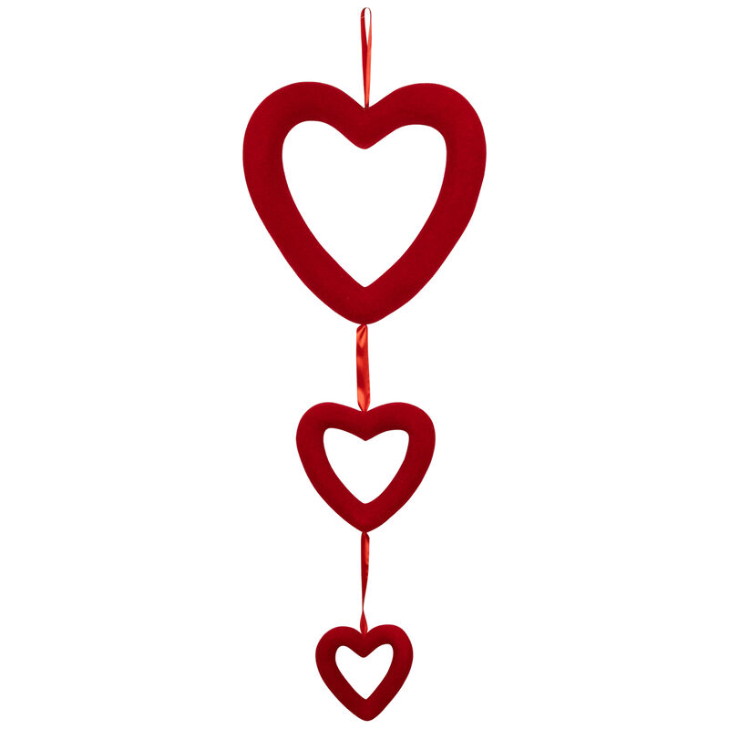 Heart Trio Valentine's Day Wall Decoration - 34" - Red