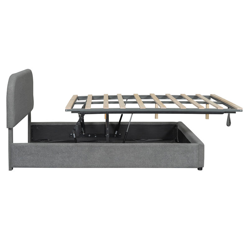 Merax Teddy Platform Bed with Hydraulic Storage System