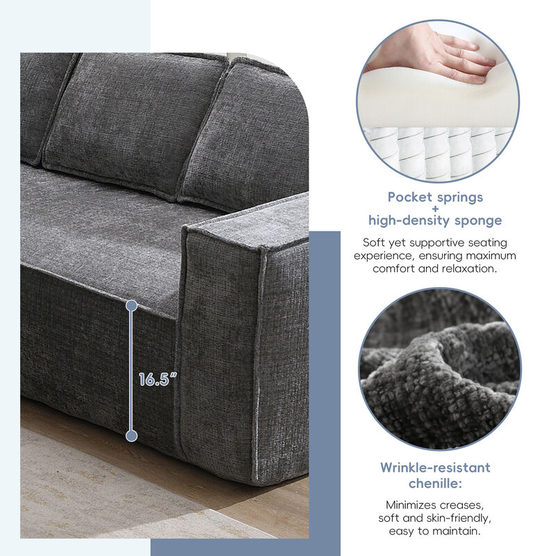 Merax Modern L-Shaped Cloud Sofa Set for Living Room