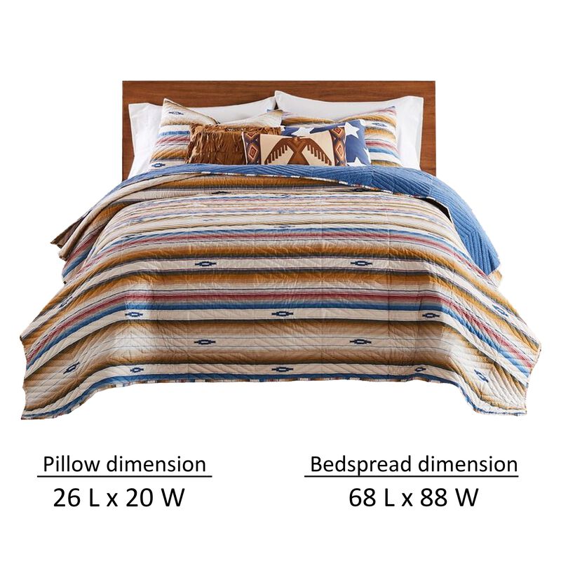 Rey 2pc XL Twin Quilt and Pillow Sham Set, Multicolor, Chevron Print