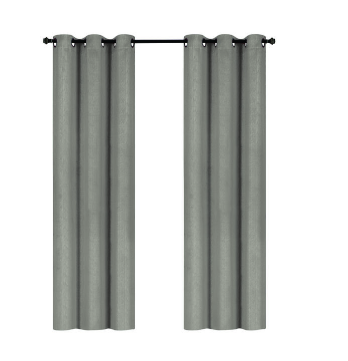 J&V TEXTILES Embossed Solid Blackout Grommet Curtain Panels (Set of 2)