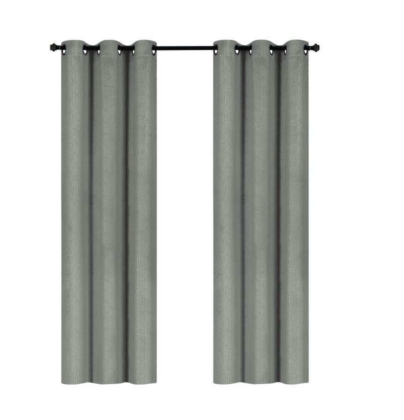 J&V TEXTILES Embossed Solid Blackout Grommet Curtain Panels (Set of 2)