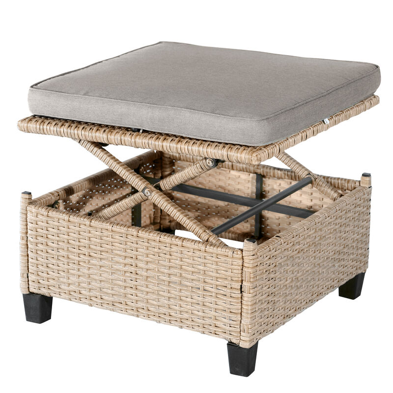 Merax UV-Proof Resin Wicker Patio Sofa Set with Canopy