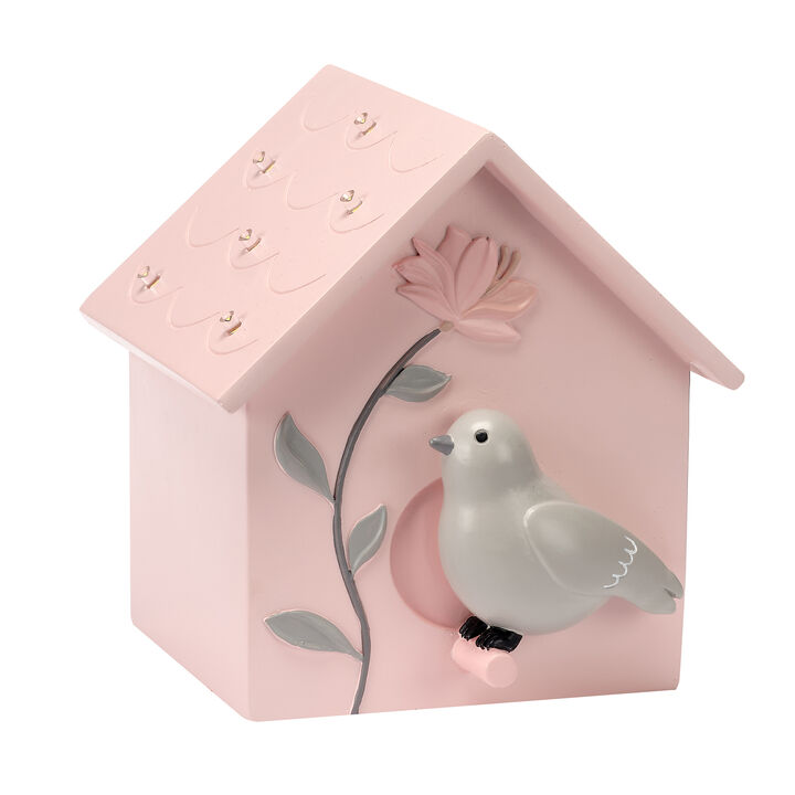 Lambs & Ivy Petals Pink/Gray Birdhouse Table Top Night Light LED Lamp