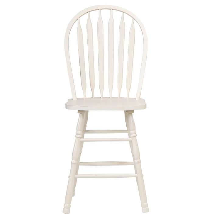 Andrews 45 in. Distressed Antique White High Back Bar Stool (Set of 2)