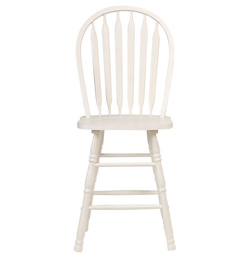 Andrews 45 in. Distressed Antique White High Back Bar Stool (Set of 2)