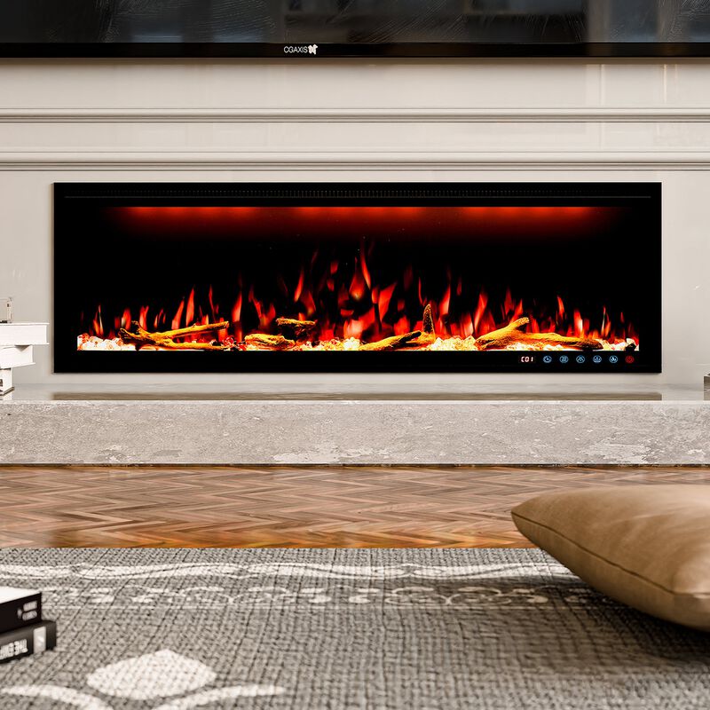 MONDAWE 50" Wall Mounted Embedded Electric Fireplace, 60Hz, 110-120 Volt, 1500W, With Overheat Protection Device