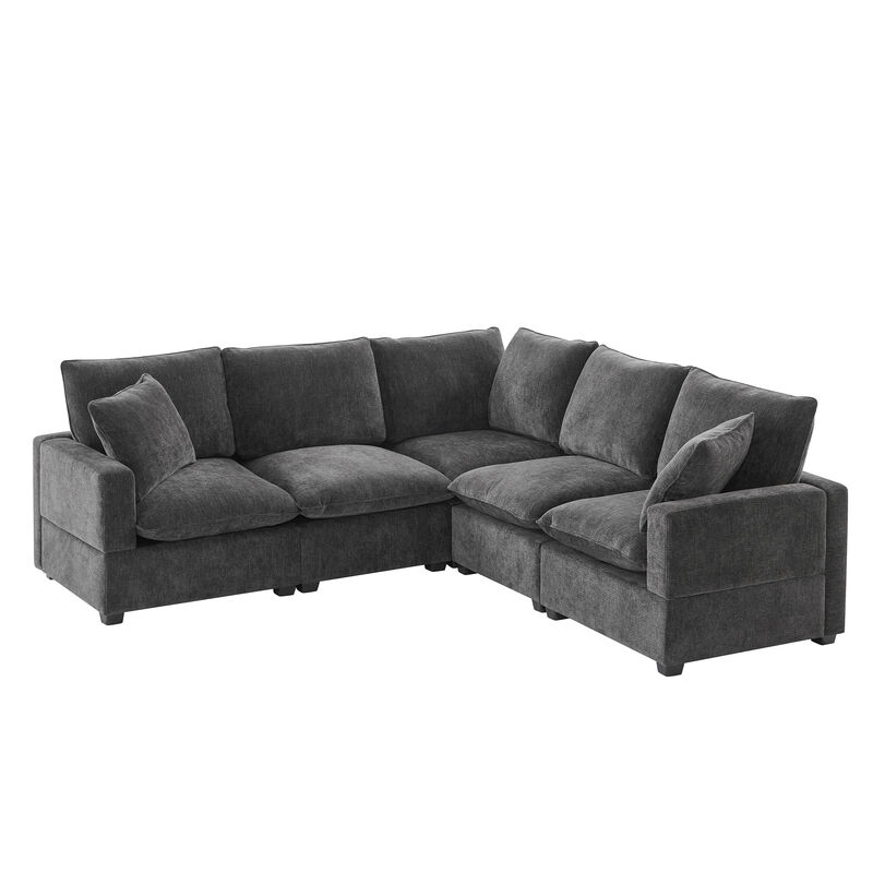 Merax Modern U Shape Modular Sofa with 2 Pillows