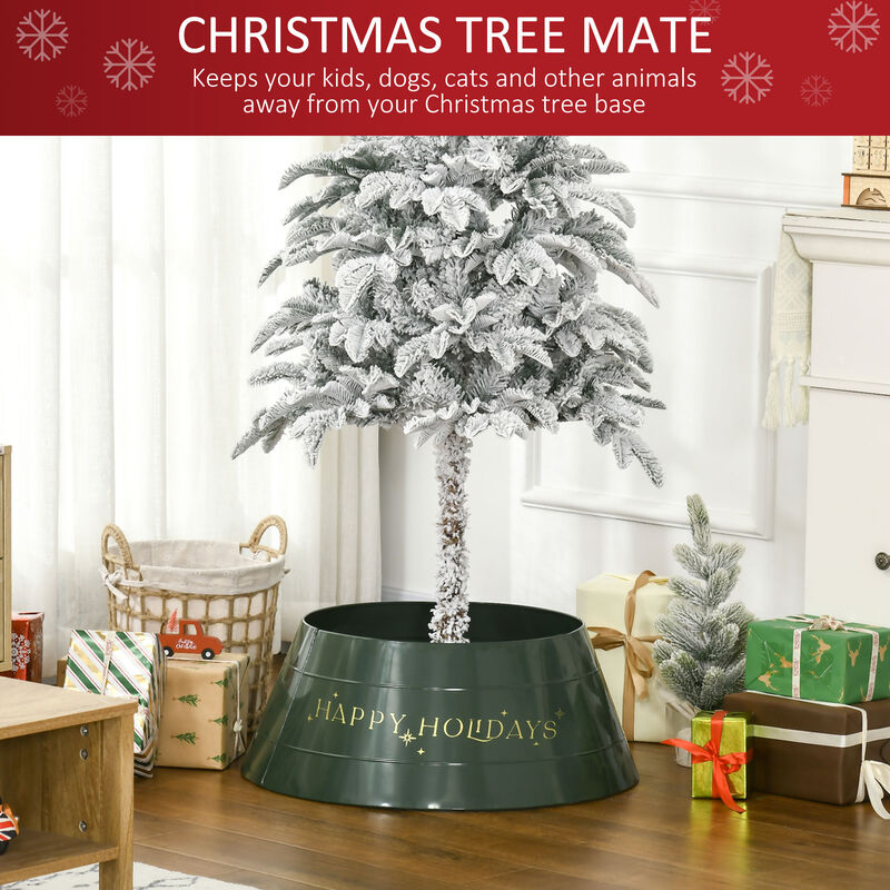 Christmas Tree Collar 26 Inch Metal Tree Ring Xmas Tree Skirt Decoration Green