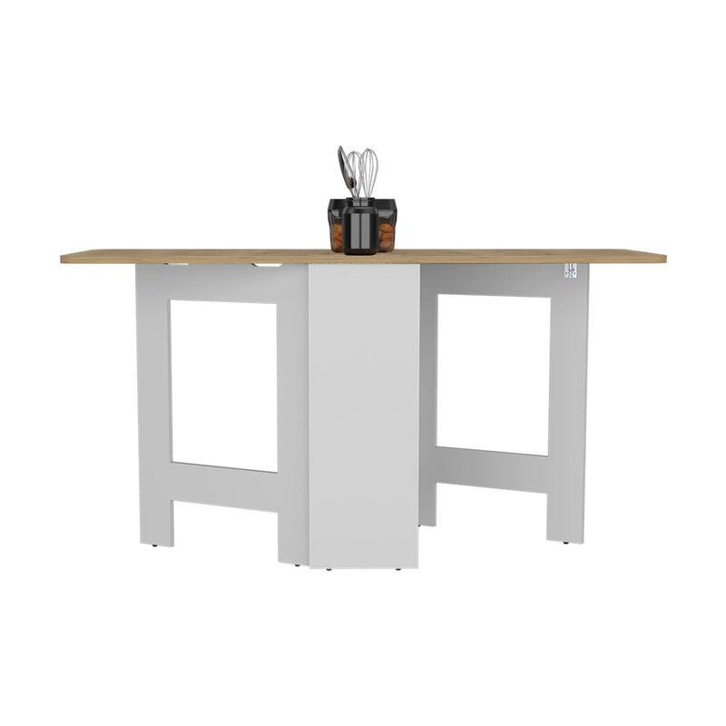 Folding Dining Table Evart, Living Room, White / Macadamia
