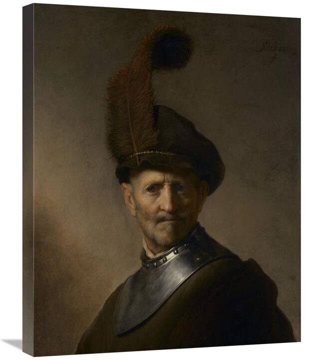 An Old Man in Military Costume-Canvas Art-22x28