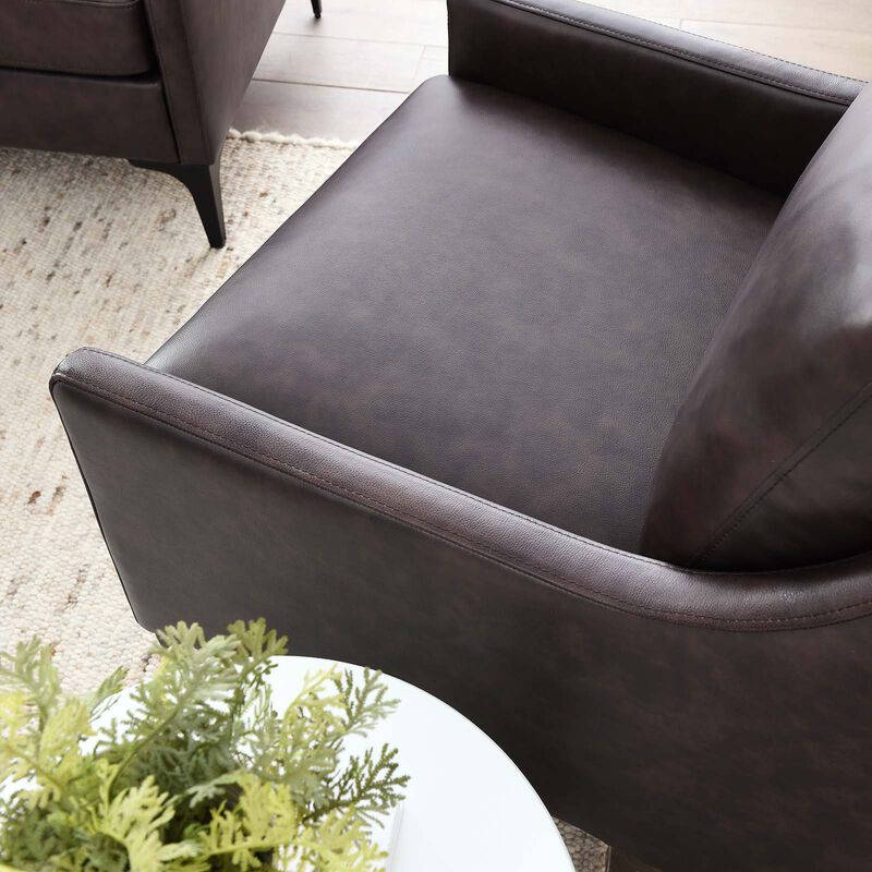 Corland Leather Armchair Brown