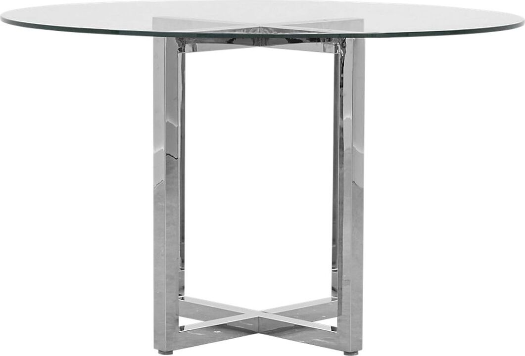 Modus Furniture International|Modus Direct Ship|Amalfi 48 Rd Ctr Tbl - Gls/chr|Dining Round Table