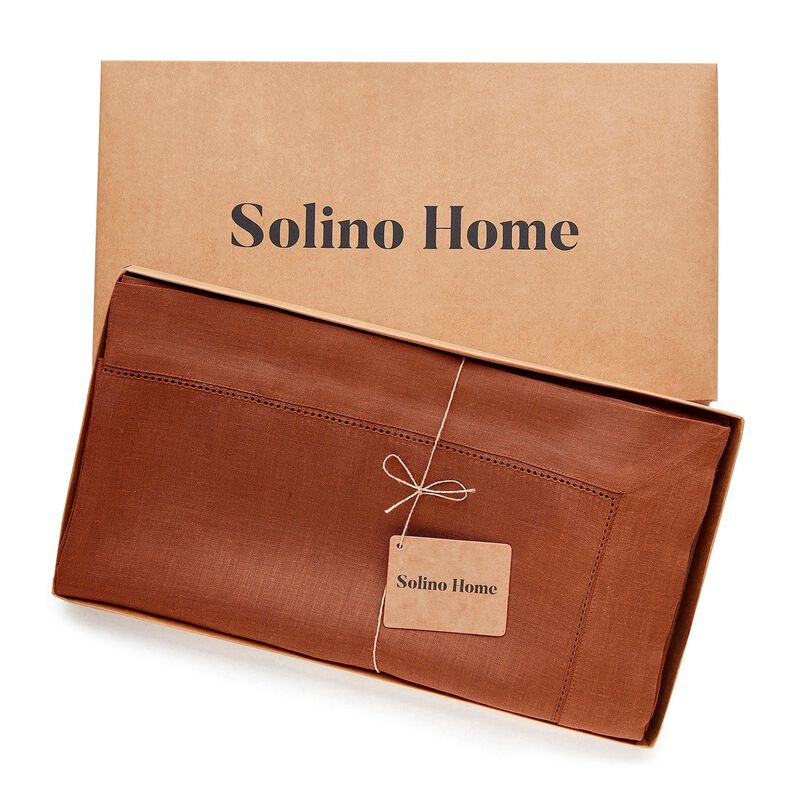 Solino Home 100% Pure Linen Tablecloth | Classic Hemstitch