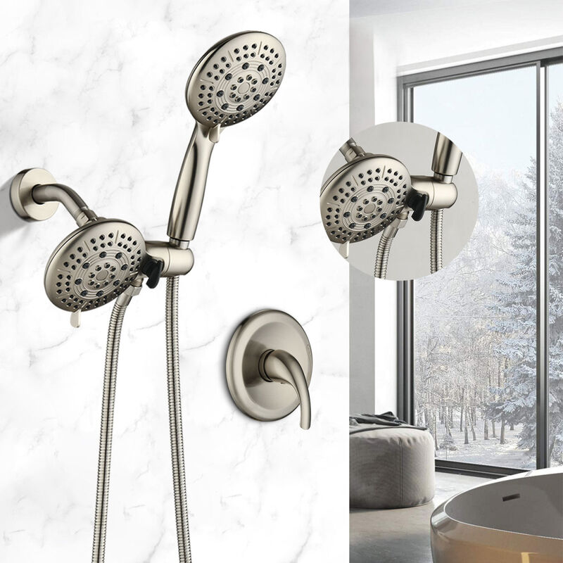 7 Function Rain Shower Head with Handheld - Valve Included