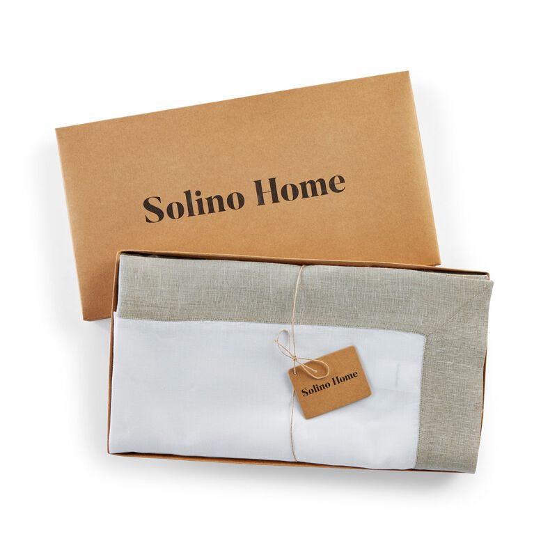 Solino Home 100% Pure Linen Tablecloth | Festive Edge