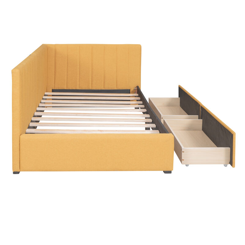 Upholstered Daybed with 2 Storage Drawers