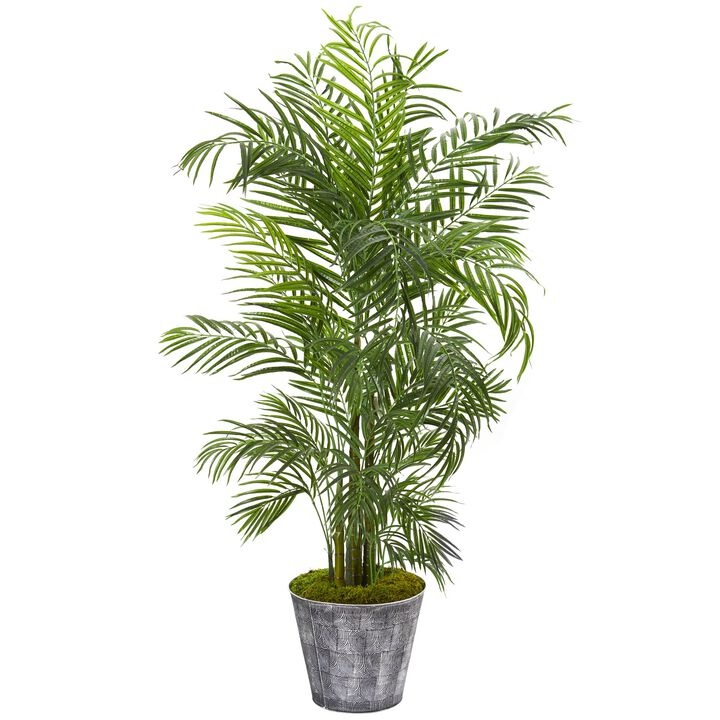 Hivvago 63 Inches Areca Palm Artificial Tree in Decorative Planter UV Resistant (Indoor/Outdoor)