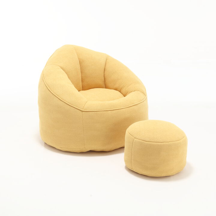 Merax Bean Bag Sofa Accent Chair with Footrest