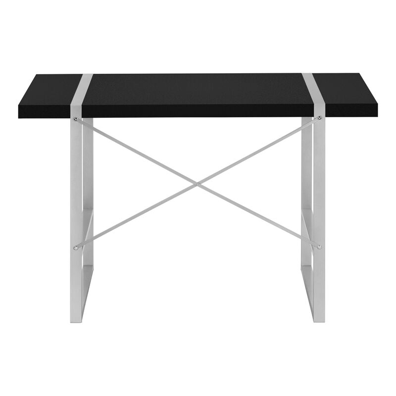 Monarch Specialties I 7664 Computer Desk, Home Office, Laptop, 48"L, Work, Metal, Laminate, Black, Grey, Contemporary, Modern