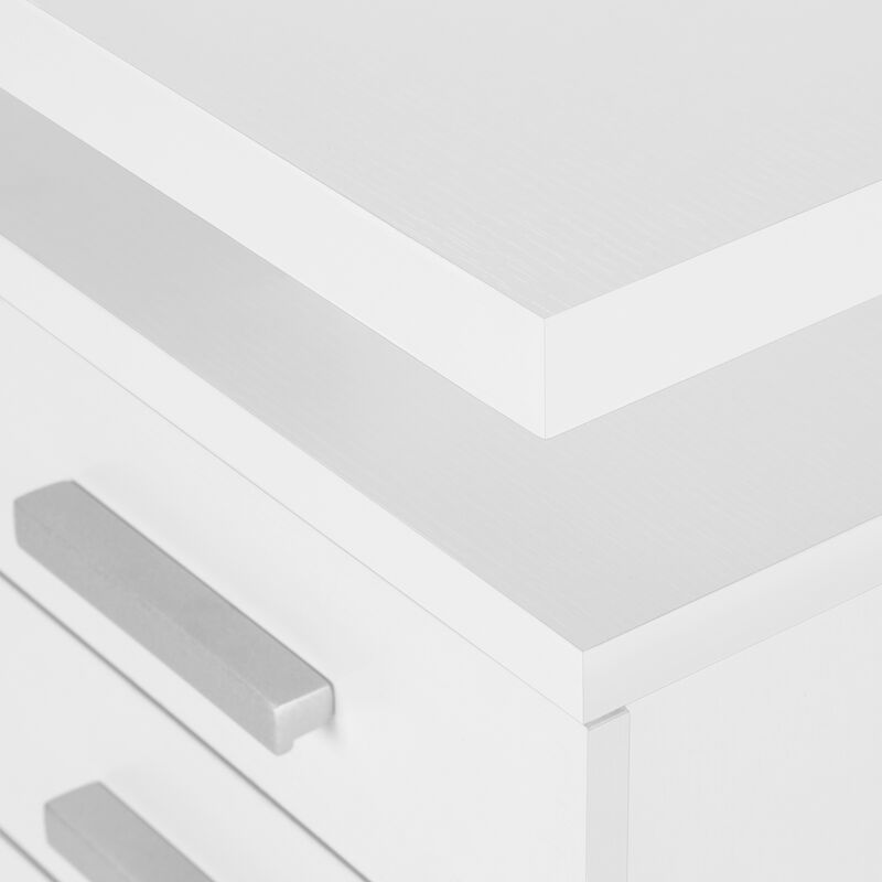 Monarch Specialties I 7690 Computer Desk, Home Office, Laptop, Left, Right Set-up, Storage Drawers, 48"L, Work, Laminate, White, Contemporary, Modern