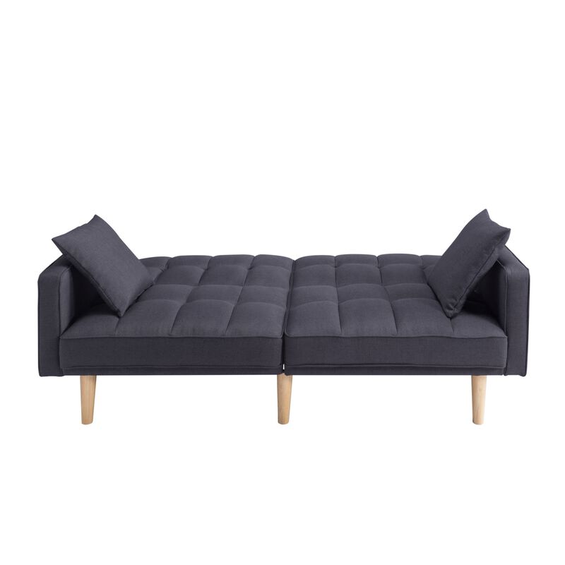 71.5 in. Dark Gray Polyester Twin Size Sofa Bed