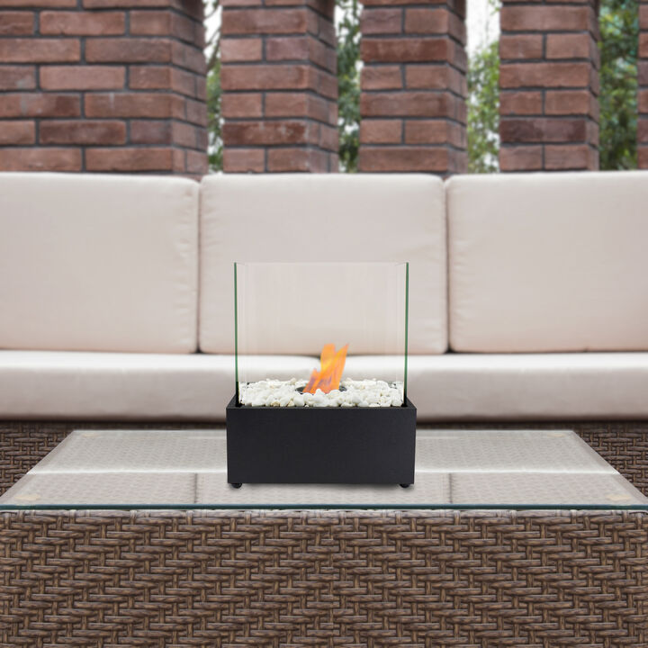 11.5" Bio Ethanol Ventless Portable Tabletop Fireplace with Flame Guard