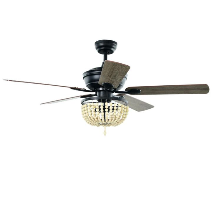 Hivvago 52 Inch Retro Ceiling Fan Light with Reversible Blades Remote Control
