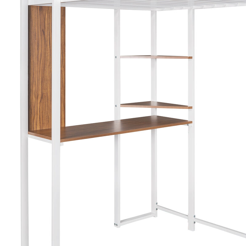 Merax Loft Bed Frame with 2 Built-in Ladders