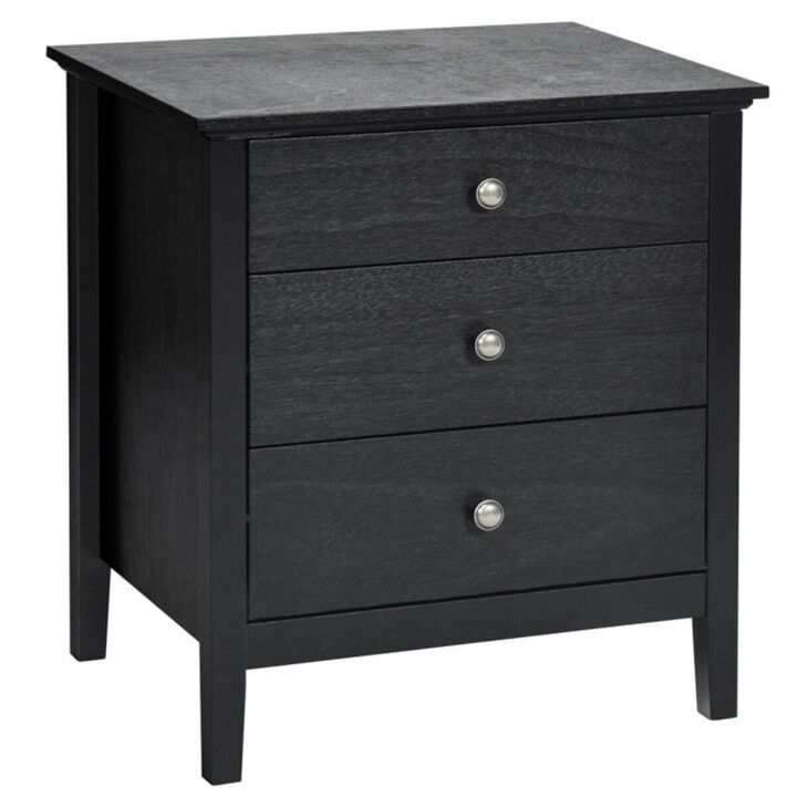 Hivvago 3 Drawers Nightstand Beside End Side Table Accent Table